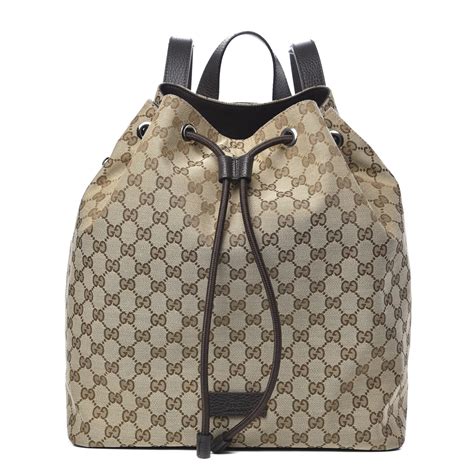 gucci monogram drawstring backpack|authentic Gucci backpacks.